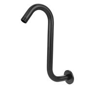 8in S Curved Shower Exten Arm, less Steel Shower Arm, Rise Bathroom Accessory with G1/2" Thread, Black h for Tall Individuals, of