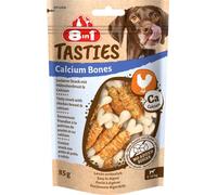 8in1 Huesos de Calcio de Calcio Tasties - Huesos pequeños envueltos con pechuga de Pollo, 85 g