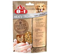 8in1 Meaty Treats, golosinas para Perros liofilizadas de Pollo, 100% Carne, sin Cereales y sin azúcar, 50 g (1 Unidad)
