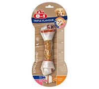 8in1 Triple Flavour Hueso L para Perros Grandes, Sabor de Carne y Cerdo y Filete de Pollo, 1 Unidad.