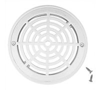 8Inch Pool Main Drain Cover the Top Grate Bottom Mounting Plates White Replacement Pool Drain Cover