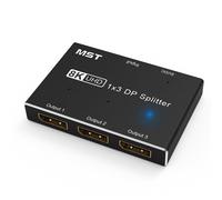8K 1X3 DP Splitter 8K60Hz 4K120Hzz Hub Multi Monitor Splitter con Pantalla Extendida y Modo Espejo