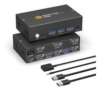 8K@60Hz HDMI Conmutador KVM 2 PC 2 Monitores Soporta Copiar y ampliar la Pantalla,USB3.0,HDMI 2.1, HDCP2.3,Conmutadores KVM Monitores Duales Compatible con Múltiples Dispositivos