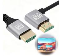 8K Cable 2.1 HDM 2M, 48Gbps Ultra Alta Velocidad HDM-Cabo 4K 60Hz 3D 1080p | HDR Dinámico HDCP, 90 Grados Cable Antiinterferencias para PS5 PS4 Monitor HDTV TV PC Xbox Proyector