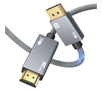 8K - Cable DisplayPort a HDMI 3M - 8K@60Hz 4K@120Hz, Unidireccional Fuente DP1.4 a Pantalla HDMI2.1, Plug & Play para ordenador portátil/PC/tarjeta gráfica a Monitor/TV/Proyector