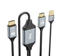 8K Cable HDMI a Displayport alimentado por USB para Xbox Series X, PS4, PS5, PS4 Pro, Fairkabe HDMI 2.1 Source a Display Port 1.4 Cable adaptador de 2 m, unidireccional HDMI macho a DP macho