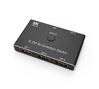 8K DisplayPort Switch Splitter 3 Puerto 1x3 Bi-Direction DP 1.4 Switcher 8K@60Hz 4K@144Hz para Switch Multiple Source y Display