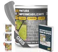 [8kg] Revestimiento Sellador Impermeabilizante Híbrida con Poliuretano, Pintura Impermeable Definitivo Terrazas, Techos y Exteriores, Protección Fugas Goteras, Transparente + 3Colores (Gris, 8 Kg)