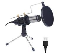 8KLANMMQ Micrófono condensador profesional para computadora con soporte para teléfono, PC, micrófono USB