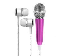8KLANMMQ Micrófono mini micrófono con cable de 3,5 mm estéreo de estudio de audio de mano con auriculares KTV Karaoke para teléfono y computadora cancelación de ruido (color: C) (A)