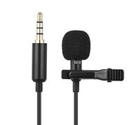 8KLANMMQ Micrófono portátil de 1,45 m, condensador de solapa con clip, micrófono Lavalier con cable para teléfono y portátil
