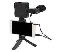 8KLANMMQ Professionol Kits de grabación para smartphone con mini trípode para teléfono móvil, micrófono de luz para grabación de vídeo, autofoto en vivo (color: negro)