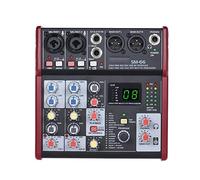 8KLANMMQ SM-66 4-Channel Mixer Sound Card Audio Mixing Console Built-in 16 Effects with USB Audio Interface Supports 5V Power Bank for DJ