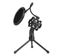 8KLANMMQ Soporte para micrófono y filtro pop para micrófono, soporte de trípode de escritorio, kit antired