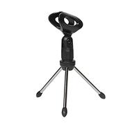 8KLANMMQ Trípode plegable para micrófono en vivo, altura ajustable, soporte de soporte de soporte de metal portátil para mesa de escritorio
