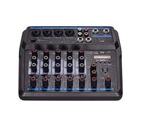 8KLANMMQ U6 Musical Mini Mixer 6 Channels Audio Mixers BT USB Mixing Console with Sound Card Built-in 48V Phantom