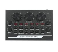 8KLANMMQ V8II - Tarjeta de sonido en vivo USB BT Acompañamiento Mezclador de audio con efectos de sonido, radiodifusión, grabación, red, canto en teléfonos, laptop