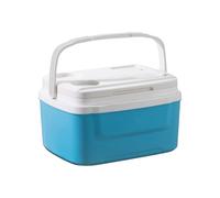 8L Camping Cooler, portátil Outdoor Cooler, 12.99x10.43x7.68 inches, Leakproof Car Refrigerator, Large Capacity, Built-in Handle, ideal for Beverages, Food, Drinks, Blue/Yellow