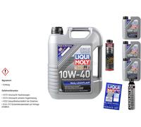 8L Liqui Moly MoS2 Baja Fricción aceite motor 10W-40 Limpador de Lodos Cera Tec