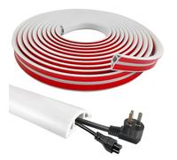 8m Canaletas para Cables Autoadhesivas, Protección Pasacables Suelo de Cables, Canaletas para Cable Management y Esconder, Cubierta de Cable para Todos los Cables de Calibre 8 mm | 20 × 10mm (Blanco)
