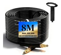 8M Manguera de Alta Presión Compatible con Modelos Kärcher K2/K3/K4/K5/K7. 400 Bar (5800 PSI), con conector rápido clic. Incluye cinturón de almacenamiento, ideal para coches, jardín y fachadas