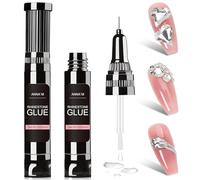 8ml Gel pegamento Diamantes de Imitación,Pegamento Transparente Para Gemas uñas,Bolígrafo De Precisión,Uñas Profesional Nail Art gel,Uñas Diseño de Manicura DIY Casa(2 Piezas)