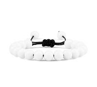 8mm Chakra Beads Bracelet Natural Agates Onyx Tiger Eye Lava Stone Woven Bracelets Bangle For Women Men Energy Yoga Jewelry Gift,White Porcelain