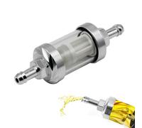 8MM Filtro De Combustible Para Motocicletas, 8MM Filtro de Gasolina, Filtro de Combustible en Línea Universal para Vidrio de Gasolina de Meta, Motor Filtro en línea 5/16" 8mm Plata para Motocicletas