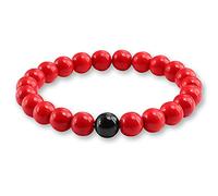8mm Natural Turquoises Bracelet Classic Bright Black Yoga Beaded Bracelets for Men Women Best Friend Charm Jewelry Gift-red 3_China