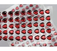 8mm Red LQ17 Heart Self Adhesive Acrylic Rhinestones Plastic Face Gems Stick On Body Jewels For DIY Cards and Invitations Crafts Bling Sticker - 5 Sheets - 250PCS