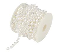 8mm Rollo de perlas cuentas decorativas para adornos fiesta boda tocado blanco
