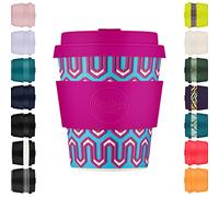8oz 240ml Ecoffee Cup Reutilizable Eco-Friendly 100% Plant Based Coffee Cup with Silicone Lid & Sleeve - Melamine Free Travel Mug, Messages From The Unseen World