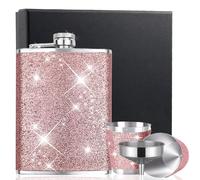 8oz/240ml Petacas de Alcohol de Acero Inoxidable Con Dos Rosa Vasos De Chupito Y Un Embudo, Portátil Frasco de Alcohol Whisky, Para Viajes, Fiestas, Campamentos y Regalos