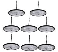 8PCS 200W Campana LED Lampara Industrial UFO Blanco Frío 6500K Interior, Blivrig 20000LM Alto Techo Luz con Cadena Metálica, Focos LED Impermeable IP65, para Naves, Muelle, Fábricas, Almacén