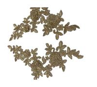 8pcs/4pairs Gold White Three-dimensional Embroidered Lace Applique Trim Sewing Collar For Wedding Dress DIY Costume Show 25X10cm(Gold)