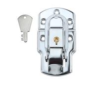 8pcs 92 * 50mm Box Latch Hasp Copper Core Silver/Black Lock Buckle With Key Cabinet Fastener Para Armario(Silver)