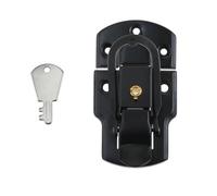 8pcs 92 * 50mm Box Latch Hasp Copper Core Silver/Black Lock Buckle With Key Cabinet Fastener Para Armario(Black)