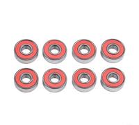 8Pcs ABEC-11 608 Rodamientos de monopatín Rodamientos de alta velocidad Patín Scooter Rodamientos de rueda de acero de bajo ruido Negro (rojo)