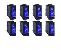 8Pcs AC 250V/15A, 125V/20A Illuminated LED On/Off SPST 3 Pin 2 Position Boat Rocker Toggle Switch Snap for Househould DIY IDGTTLDF(8pcs blue)