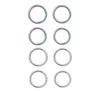8PCS Anillos de Nariz Pendientes de Aro,Anillo de Nariz de Aro,316L Acero Quirúrgico Sleeper Pendientes de Aro Septum Clickers Anillo de Segmento con Bisagras,Piercing de Lóbulo de Caracol Color+Plata