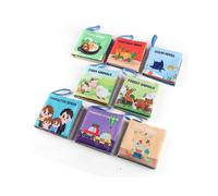 8pcs Baby Books Toys, Soft Cartoon Book Baby Learning Toys with Traffic & Vegetables & Fruits & Animals & Family, Interactive Baby Books Learning Toy