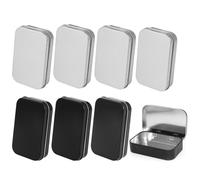 8pcs Cajas Metalicas,Prueba Óxido Mini Caja de Almacenamiento de Metal,Mini Suministros Metálicos Rectangulares de Latas,Hogar con Tapa Tin Box,Para Almacenamiento Artículos Pequeños,9.5x6x2 cm