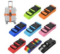 8PCS Cinta para Maletas de Viaje con 8 Colores, Accesorios para Correas de Maletas de 200 x 5 cm para Maletas de 10-34 Pulgadas, Ajustable Cinturones de Nailon de Primera Calidad para Equipaje