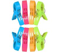 8PCS Clips Toalla Playa Grandes, Grandes Playa Toalla Clips Pinzas de Plástico Fuerte, Durable Clips, para Toallas, Ropa, Alfombras, Cortinas (Color Aleatorio)
