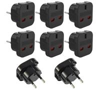 8Pcs Convertidor de Enchufe del Reino Unido a la UE, 0-250V 10A Adaptador Enchufe UK a Europeo, Enchufe Ingles a Español, Adaptador de Viaje UK a UE/DE/FR/IT/ES, Travel Adapter