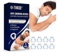 8pcs Dilatador Nasal Antironquidos Clip Nasal Magnético para Dormir, Silicone Reutilizable, Ayuda a Dejar de Roncar y Mejorar la Respiración Nocturna