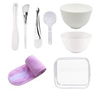 8PCS Facial De Silicona Cepillo Cuenco,Máscara Mezcla Diy Herramientas,Kit De Herramientas De Mezcla De Mascarilla Facial,Aplicador De Cuencos De Piel Lavable,Con Bolsa Y Cinturón De Cabeza,Kiuiom