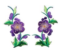 8PCS Flowers Leaves Roses Sew Iron On Patches Embroidered Badges For Clothes DIY Appliques Craft Decoration(Purple)