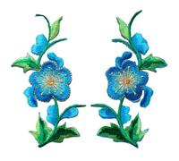 8PCS Flowers Leaves Roses Sew Iron On Patches Embroidered Badges For Clothes DIY Appliques Craft Decoration(A)