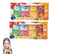 8Pcs Fruit Flavored Lip Care Set : Glosses + Night Balms + Colorless Lipsticks + Moisturizing Masks,Mini Lip Balm Set Moisturizing Lipstick (2set)